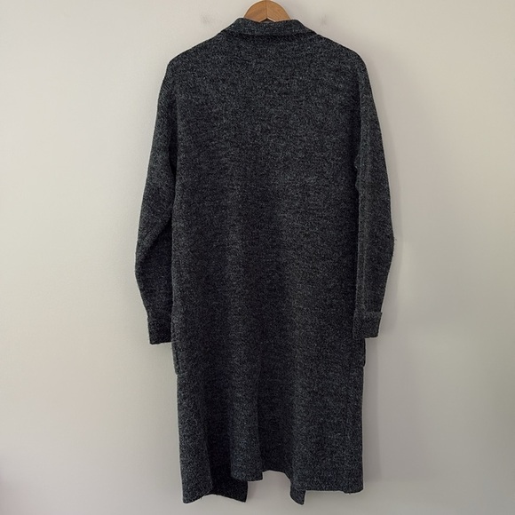 Lulus Cuddle Club Black Marled Long Sleeve Coatigan Open Front Size M - Picture 10 of 12